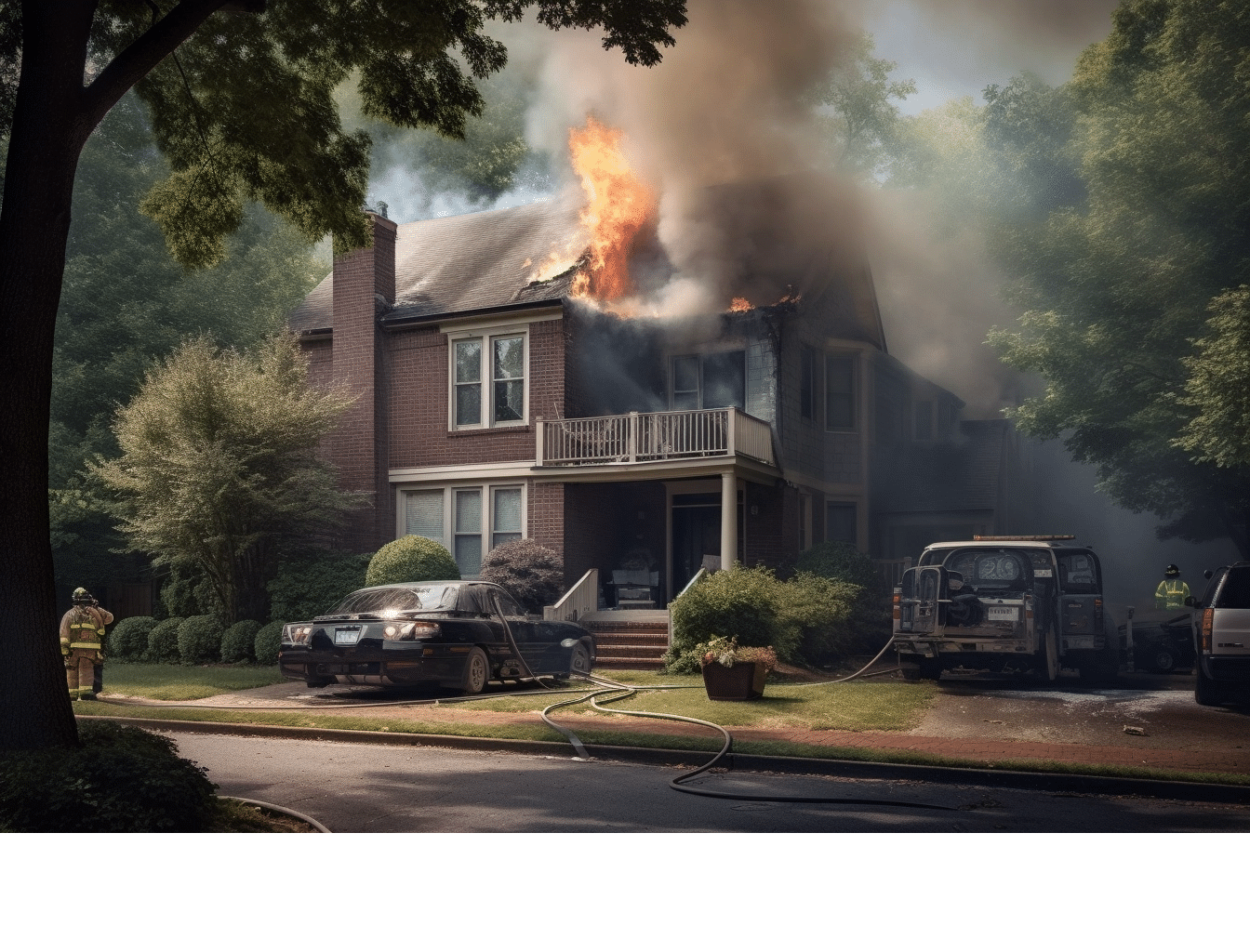 fire damaged house